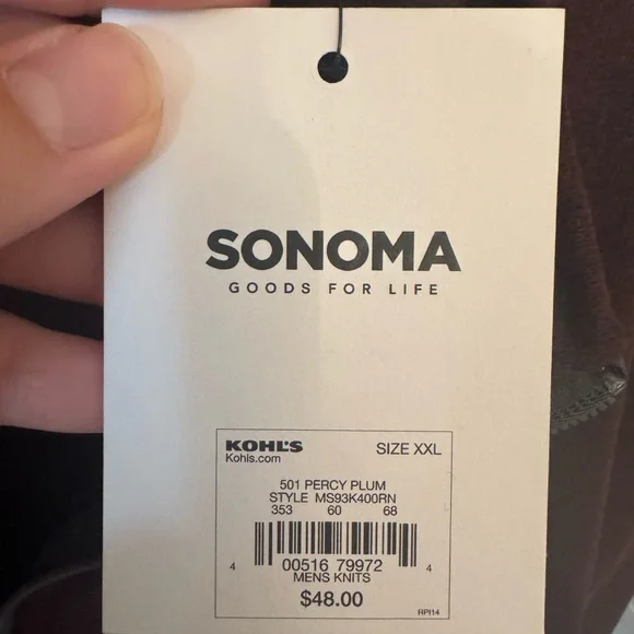 Sonoma Women’s Plum/Maroon Zip-Up Sweater size XXL - Picture 4 of 4